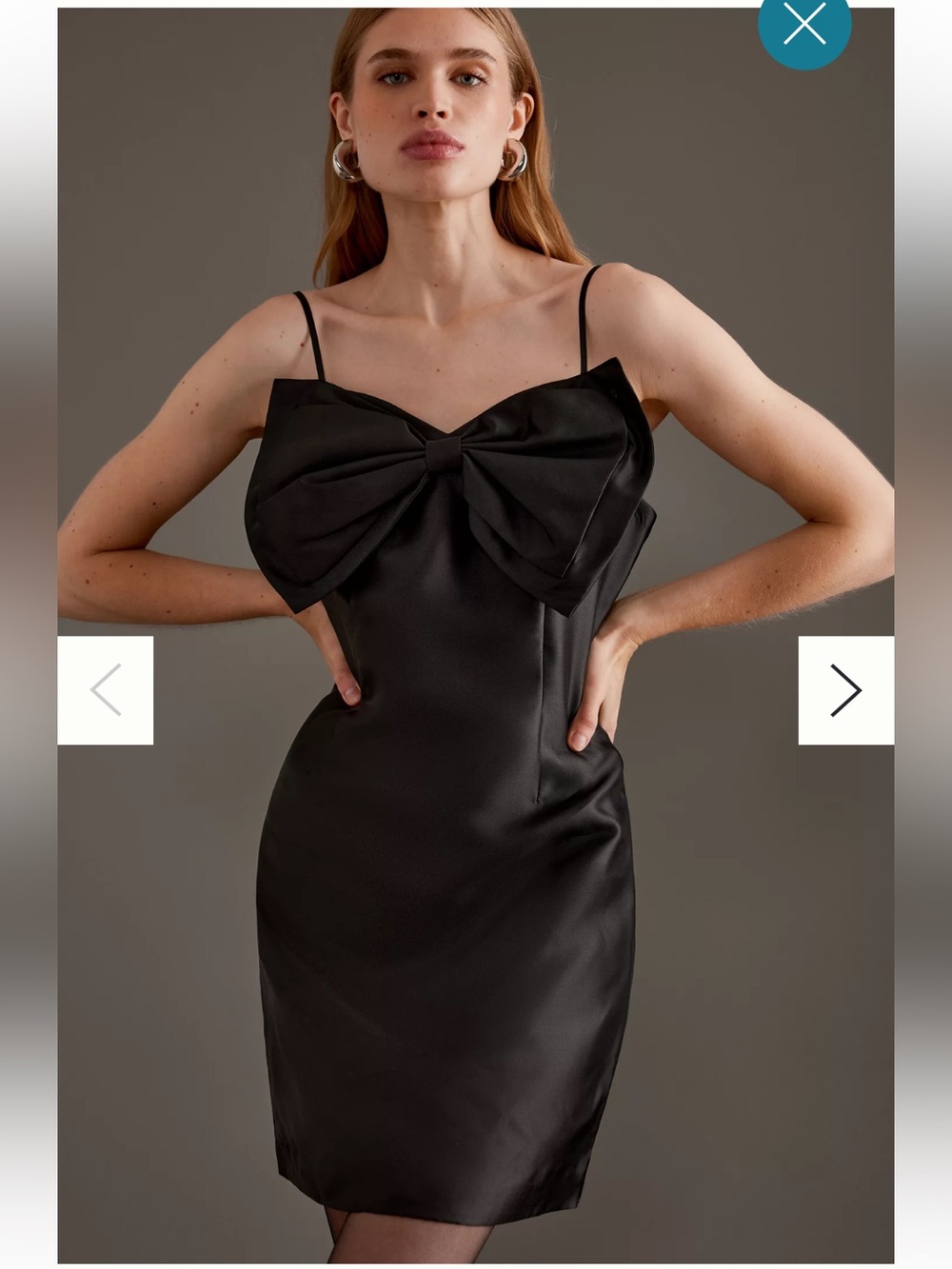 NWT Anthropologie Black Mini Dress With Bow